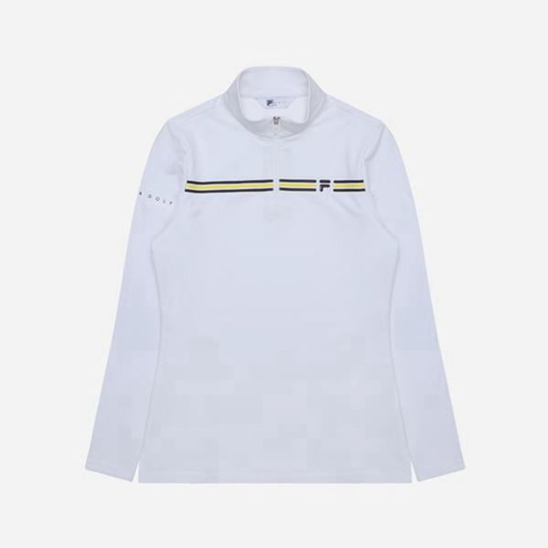 Camisas Polo Fila Mulher Branco - Fila Golf Half Zip L/S Portugal Lojas,SOGP-65897